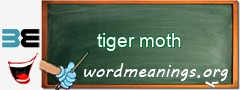 WordMeaning blackboard for tiger moth